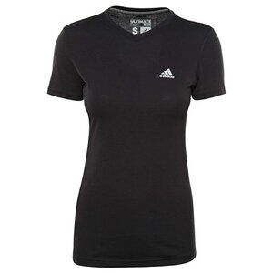 Adidas Women's Size Large Ultimate Short Sleeve V-Neck Black Tee NWOT Size Large